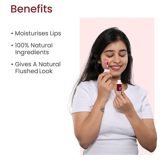 Lip & Cheek Tint Cherry, Hydrates Dry & Chapped Lips, Women & Girls - 5ml
