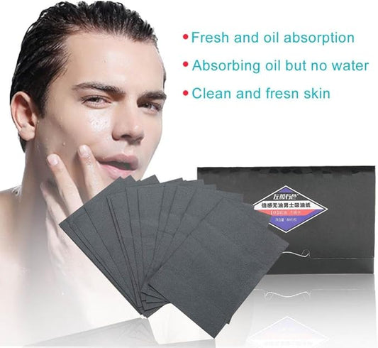 Oil Control Paper, 80Pcs/pack Men Blotter Face Oil Control Absorbing Paper Blotting Tissues, Oil Blotting Paper Sheets, Oil Absorbing Facial Sheets, Portable Blotting Papers for Face and Nose