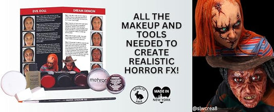 Mehron Makeup Premium Character Kits| Character Kits for Halloween & Cosplay| Made in the USA | Complete Kit Includes all Makeup, Tools, & Instructions on How to Create the Look | (Horror FX)