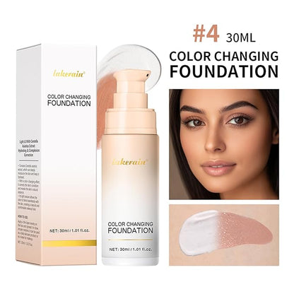 Colour Changing Foundation With Centella, CC Red Correction Cream, Color Correcting Formula for Blemishes, Red Skin, & Acne Marks, Liquid Foundation for Women-White