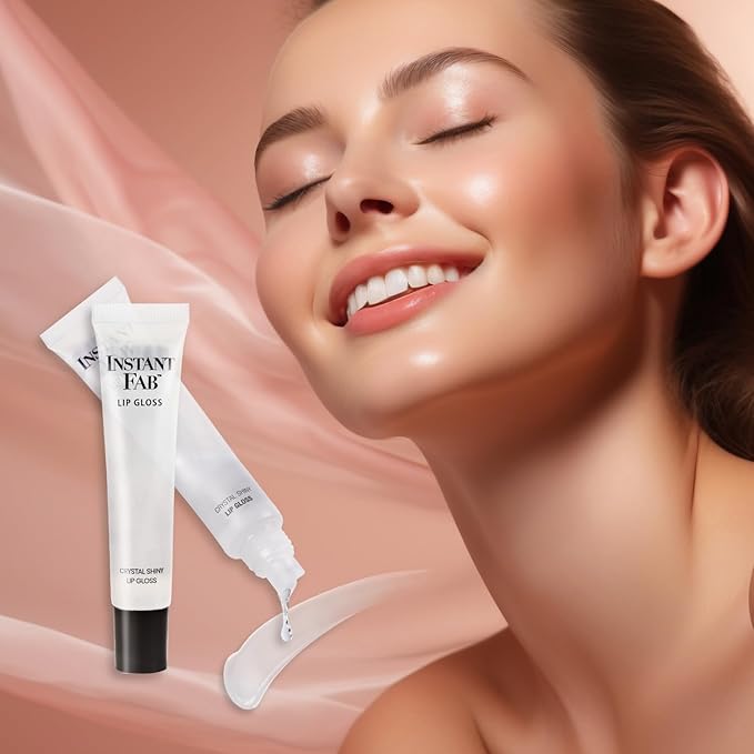 STUDIO LIMITED Instant Fab Crystal Shiny Clear Lip Gloss Long Lasting Ultra Hydrating Plumping Lip Gloss for women girls Value Pack 14ml/ 0.47oz (Clear, 6 Pcs)