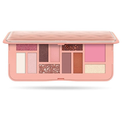 Pupa Milano Make-Up Palette M, 001 Pink, 0.42 oz - Eyeshadow Palette with Matte, Shimmer, Metallic Finishes - Highly Pigmented Eyeshadow, Blush Palette - 11 Blendable Eye Makeup Shades - Talc-Free