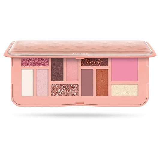 Pupa Milano Make-Up Palette M, 001 Pink, 0.42 oz - Eyeshadow Palette with Matte, Shimmer, Metallic Finishes - Highly Pigmented Eyeshadow, Blush Palette - 11 Blendable Eye Makeup Shades - Talc-Free