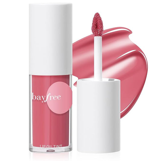 Tinted Hydrating Lip Oil, Korean Makeup Lip Gloss, High Shine, Pigmented Color, Soft Lightweight, Strong Moisturizing, Non-Sticky Lip Oil Tint for Dry Lips, for Healthy Lips All Day Long,Vegan