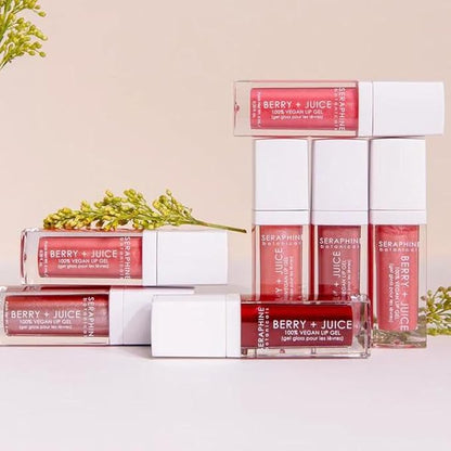 Seraphine Botanicals Berry + Juice - 100% Vegan Lip Gel Tinted Gloss 0.20 fl oz (Rose Currant)