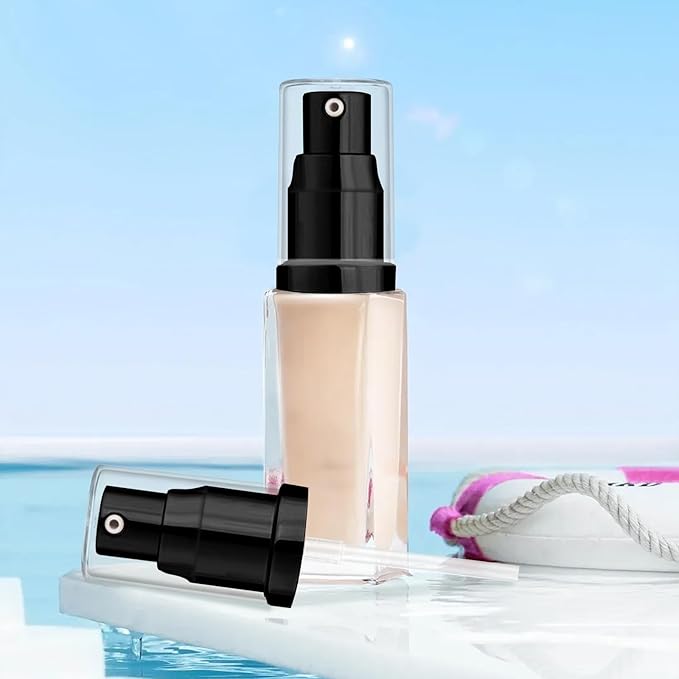 2Pack Foundation Pump Compatible with Maybelline Fit Me Liquid Foundation Makeup (Gold+Black)