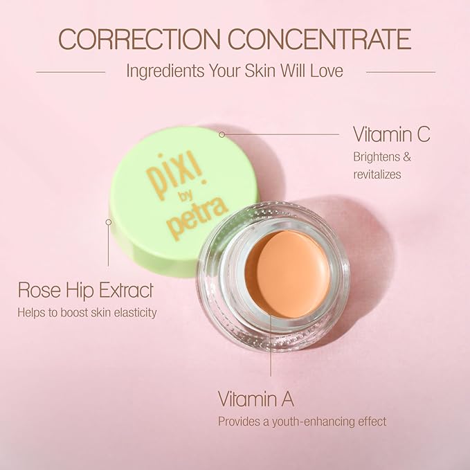 Pixi Beauty Correction Concentrate Duo - Brightening Peach & Awakening Apricot | Under Eye Colour Corrector | Illuminating Concealer | 0.1 Fl Oz Each