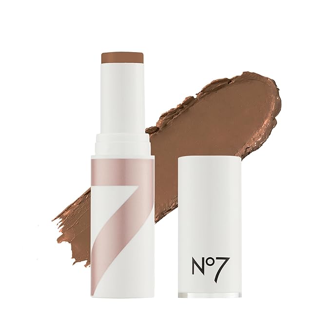 No7 Stay Perfect Foundation Stick - Long-Wear Cream Foundation with Medium, Buildable Coverage - Enriched with Squalene for a Hydrating, Non-Drying & Dewy Finish - Sienna (10g)