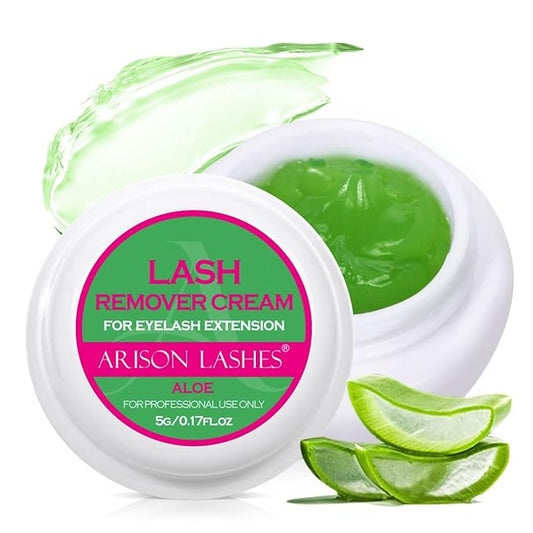 ARISON LASHES Lash Remover For Eyelash Extension Cream Remover Low Irritation Cream Remover for Sensitive Skin Fast Dissolution Professional Eyelash Extensions Salon Use(Aloe)