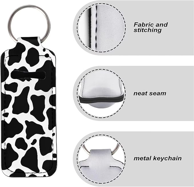 Suobstales 3Pcs Travel Bottles Keychain Holder Set,Travel Bottle Sleeves+Neoprene Chapstick Holders+Lanyard Keychain