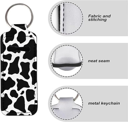 Suobstales 3Pcs Travel Bottles Keychain Holder Set,Travel Bottle Sleeves+Neoprene Chapstick Holders+Lanyard Keychain