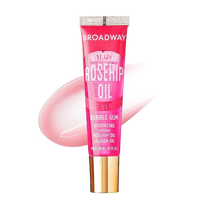 Ruby Kisses Broadway Vita-Lip Tinted Lip Gloss (3 Pack Baby Pink, Bubble Gum, Nude Pink) Ultra-Hydrating Rosehip + Jojoba Oil & Soothing Formula with Vitamins, High-Shine Non-Sticky Finish Lip Balm