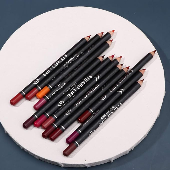 Lipliner Set Italia Deluxe 14×6×2 Vibely 12pcs Lipliner Waterproof Matte Lip Liner Pencil Lip Makeup Cosmetic Pen Set