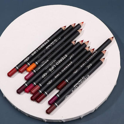 Lipliner Set Italia Deluxe 14×6×2 Vibely 12pcs Lipliner Waterproof Matte Lip Liner Pencil Lip Makeup Cosmetic Pen Set