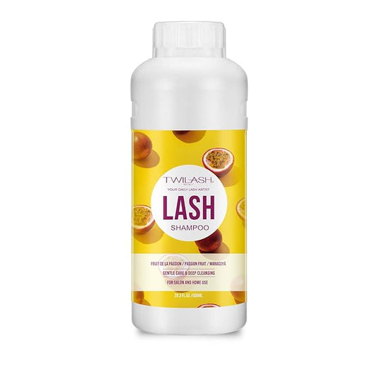 600ml Lash Shampoo Bulk, Eyelash Cleanser for Extensions, Safe Makeup Remover, Non-irritating or Burning Formula Eyelid Foaming Cleanser Best for Professional Salon and Home Use (Passion Fruit)