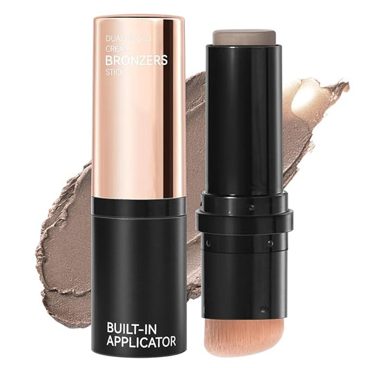 Erinde Cool Toned Contour Stick, Natural Finish Cold Gray Cream Contour Stick, Blendable & Smooth Matte Bronzer Stick, Waterproof & Long Lasting Face Shaping Makeup, 02 Soft Tan