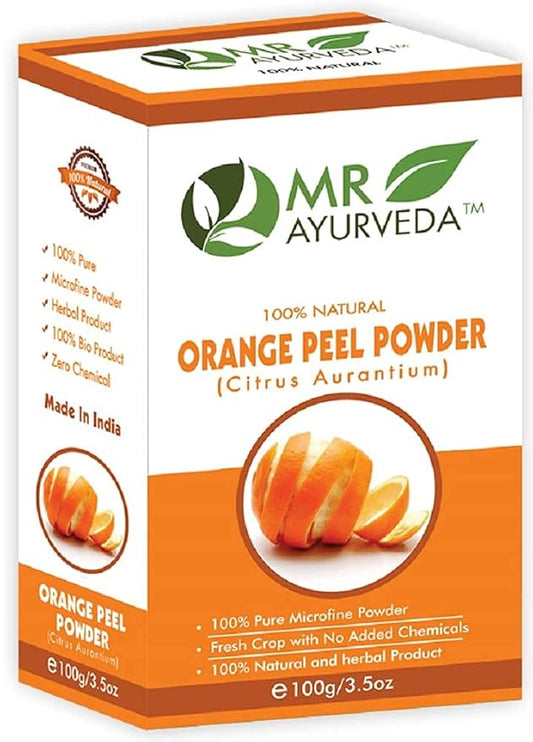 Sheltr 100% Organic Orange Peel Powder | Orange Peel Powder for Skin | Orange Peel Powder for Face | No Added Chemicals, 100 Grams