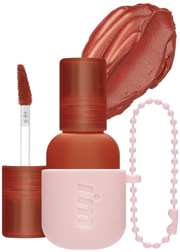 I'M MEME Lip Stain - Color Key Ring Velvet Tint - Gift, Highly-pigmented, Long Lasting, Travel-Friendly, Velvet Finish, 03 Baked Brick, 2.8 g