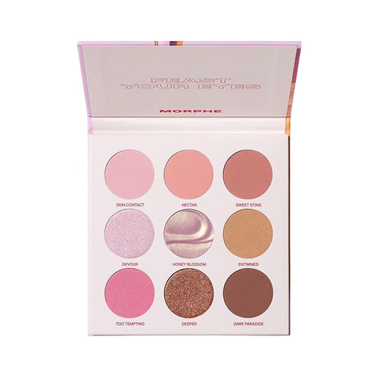 MORPHE Forbidden Honey Artistry Palette - Foil-Effect Eyeshadow Palette with Matte, Shimmer & Foil Finishes - Pink & Chocolate Eyeshadow with Luminous Payoff (0.35 oz)