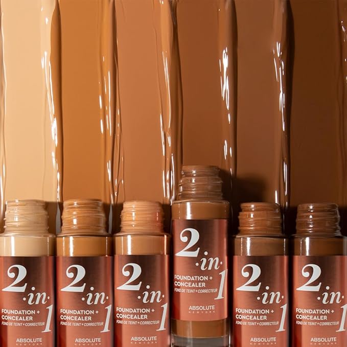 Absolute New York 2-in1 Foundation + Concealer (Neutral Shell, 1.41 fl oz pack of 1)