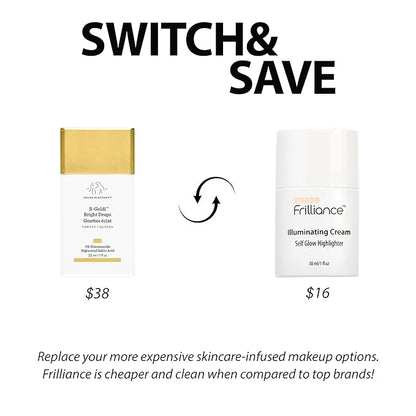 Frilliance Cheek Duo, Sheer Rosy Glow Highlighter Tint, Cruelty Free Hypoallergenic for Teens of All Skin Types