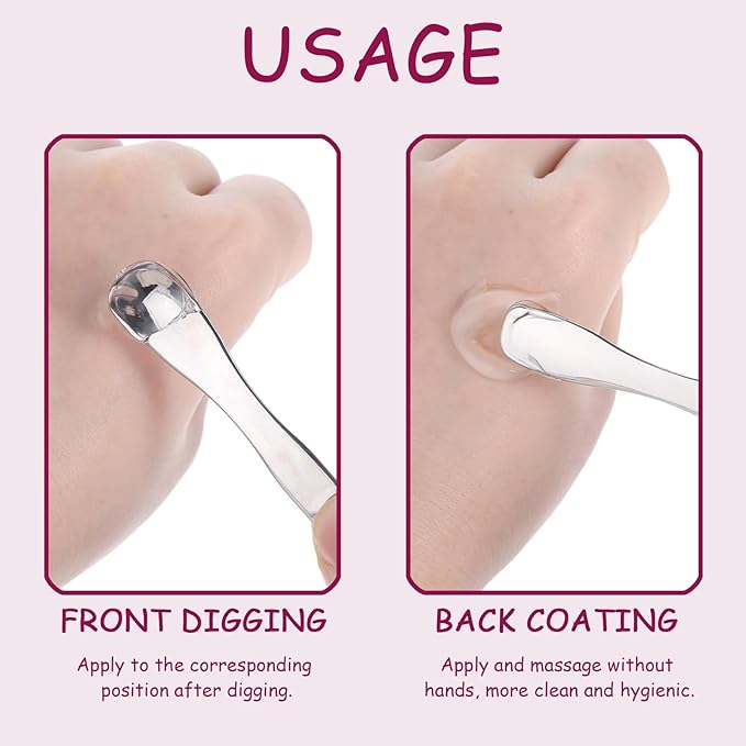 4pcs mini metal facial mask cream spoon mini stirring spatula arc spoon eye cream stick beauty kit facial care, used for mixing sampling lotion moisturizing accessories, reusable skin care spoon
