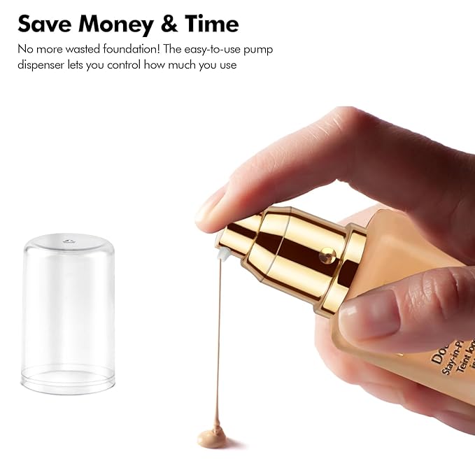 Foundation Pump, Makeup Pump Compatible with Estee Lauder Double Wear Foundation (2 Pack, Gold)