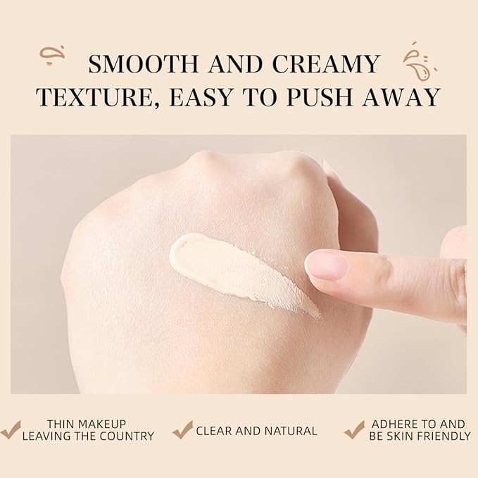 Long-Lasting Moisturizing Liquid Foundation, Waterproof, Concealer with Brightening Effect (01# Ivory White, 30ml)