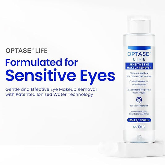 Optase Life Sensitive Eye Makeup Remover – Gentle & Effective for All Skin Types - Breakthrough Innovation vs Traditional Micellar Water - 100ml
