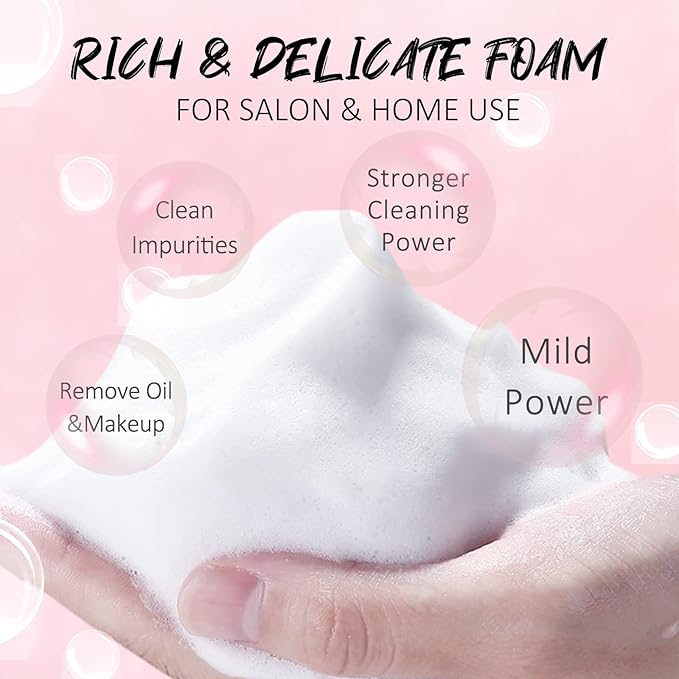 EMEDA Lash Shampoo for Lash Extensions Lash Cleaning Kit with Lash Fan Dryer, Brush, Wash Bottle, Hair Band, Oil Free Foam Soap Cleaner Lash Bath Kit, Lash Wash Eyelash Extension Cleanser