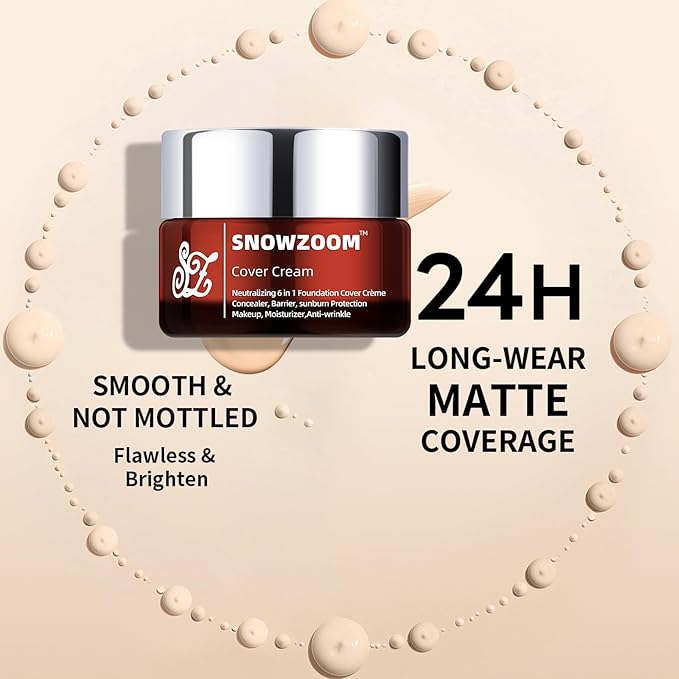 6 in1 Cover Crème Full Coverage Foundation Makeup, Hydrating Primer,Concealer,SPF 50+,Long-Wearing Coverage-1.01 Fl Oz(30 ML) (PORCELAIN BEIGE-For fair skin tone, 1.23 OZ)