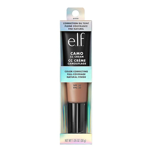 e.l.f. Camo CC Cream, Color Correcting Medium-To-Full Coverage Foundation with SPF 30, Tan 425 N, 1.05 Oz (30g) (Pack of 2)