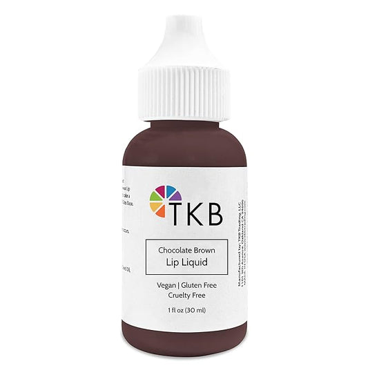 TKB Lip Liquid Color | Liquid Lip Color for TKB Gloss Base, DIY Lip Gloss, Pigmented Lip Gloss and Lipstick Colorant, Made in USA (1floz (30ml), Chocolate Brown)