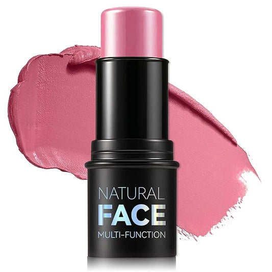 Cream Blush Stick Multi-use Blush Makeup Stick for Cheeks and Lips Blendable and Buildable Color Matte & Dewy Finish Lightweight Long Lasting(05 RUGOSA ROSE)