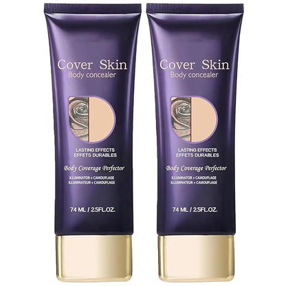 2Pcs Body Makeup Coverage Set, All Over Complexion Perfector, Waterproof Complexion Perfector, Long-Lasting Transfer-Resistant Cream, Cream Body Makeup