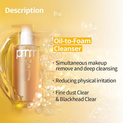 PRIMERA (PRMR 𝙊𝙞𝙡𝙏𝙤𝙁𝙤𝙖𝙢 𝘾𝙡𝙚𝙖𝙣𝙨𝙚𝙧 Korean Deep Cleansing Oil, Daily Makeup Remover, Blackheads, Dust and Dirt Removal, Pore Cleaning, Hyaluronic acid (200ml, 6.76 fl. oz)