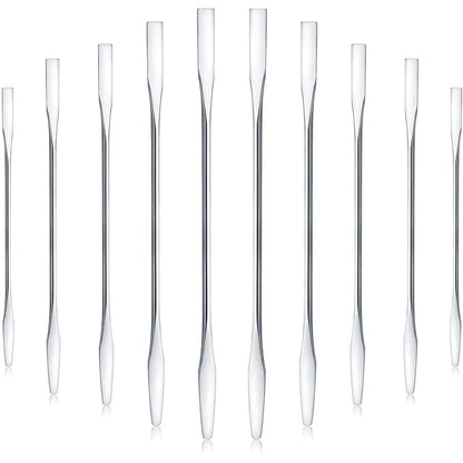 Shappy 10 Pcs Makeup Spatula Scoop Foundation Spatula Stainless Steel Mini Depotting Double-headed Makeup Tool for Mixing Cosmetics Facial Nail Art