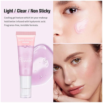 AKARY Gel-Based & Hydrating Face Primer For Smoothing Skin & Gripping Makeup with Vitamin C, Vitamin E, Retinol, Long-Wear Foundation Face Primer for Oil Control, Even Fine Lines, 0.81 Fl Oz, 04 Grape