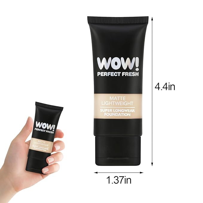 2pcs Matte Liquid Foundation,Full Coverage,Flawless Makeup, Minimizes Pores,Lightweight, 24Hr Long Wear,Waterproof,Oil-Control,Sweat-Proof