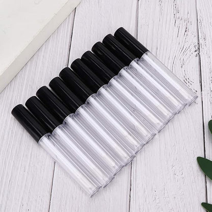Lipstick Refillable Bottle, 10-pack Small Empty Lip Gloss Tubes 2.5ml Mini Lip Gloss Bottles Empty Lip Gloss Tube Suitable for Lipstick Samples Diy Lip Gloss (black)