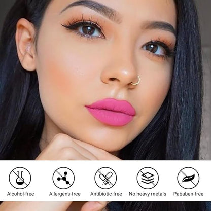 evpct Lip Tains Peel off, Peel off Lip Liner Tattoo Lip Stain Tint Gloss Marker Makeup, Long Lasting Waterproof 24 Hours Matte Finish Transfer-proof Pigmented Color Stay Lipsticks, 130 Rose Pink