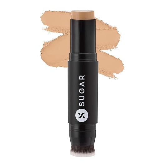 SUGAR Cosmetics Ace Of Face Foundation Stick with Inbuilt Brush - 40 Breve (Medium Beige, Warm Undertone) Full Coverage Waterproof Matte Finish