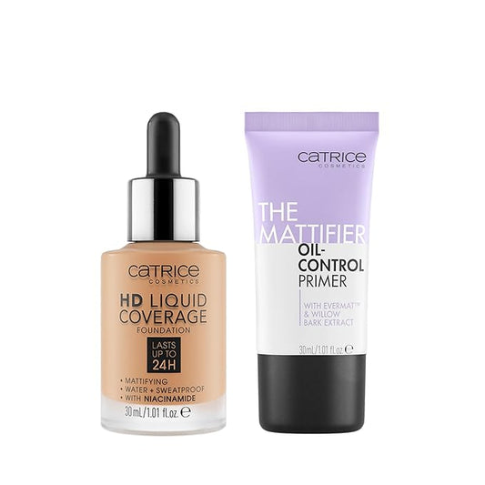 Catrice | HD Foundation 46 & The Mattifier Oil-Control Primer | Full Coverage Makeup | Vegan & Cruelty Free