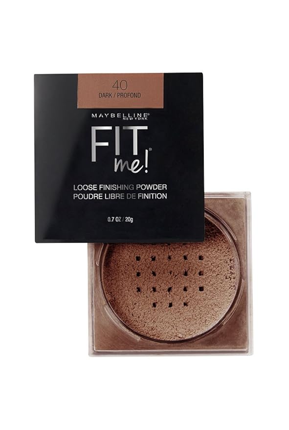 Maybelline Fit Me Loose Setting Powder, Face Powder Makeup & Finishing Powder, Dark, 1 Count (Pack of 2)