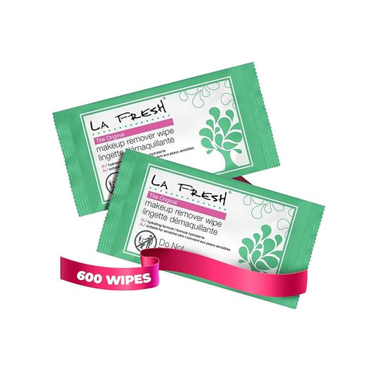 La Fresh Makeup Remover Cleansing Face Wipes Case of 600ct Facial Towelettes with Vitamin E for Waterproof Makeup