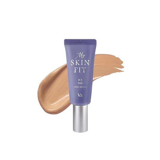 My Skin Fit BB Cream (Tan) Korean Blemish Balm Youthful Appearance with Adenosine & Collagen Booster 0.67 fl oz