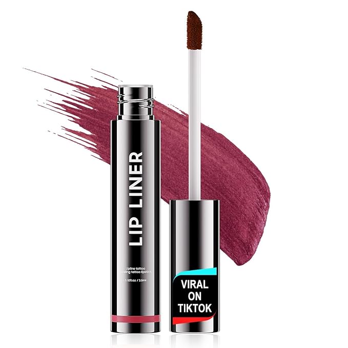 Lip Stain - Lip Liner Stain, Peel Off Lip Liner Long Lasting Lip Stain Waterproof & Transfer-Proof & Non-Stick Cup, Mauve Color