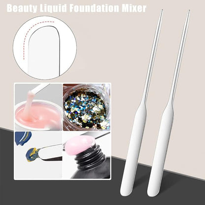 6 Pack Stainless Steel Makeup Spatula Foundation Liquid Foundation Mixer Face Cream Applicator Cosmetic Mixing Tool for Foundation Eye Shadow Cream
