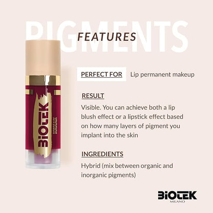 Biotek Lip Pigment for Permanent Makeup - Bordeaux Color for Lip - Made in Italy - Bordeaux 0,61 fl.oz.