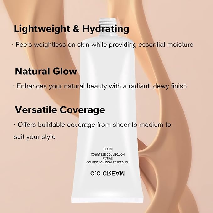 CC Cream with SPF 50, Complete Correction Super Active for Older Women, 30ml (Ivory, 2Pcs)